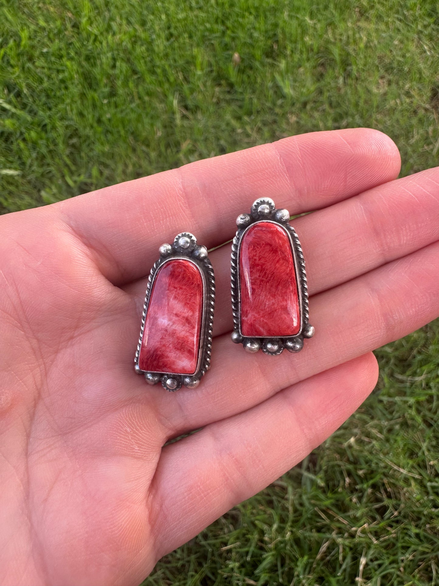 Red Spiny Oyster Earrings