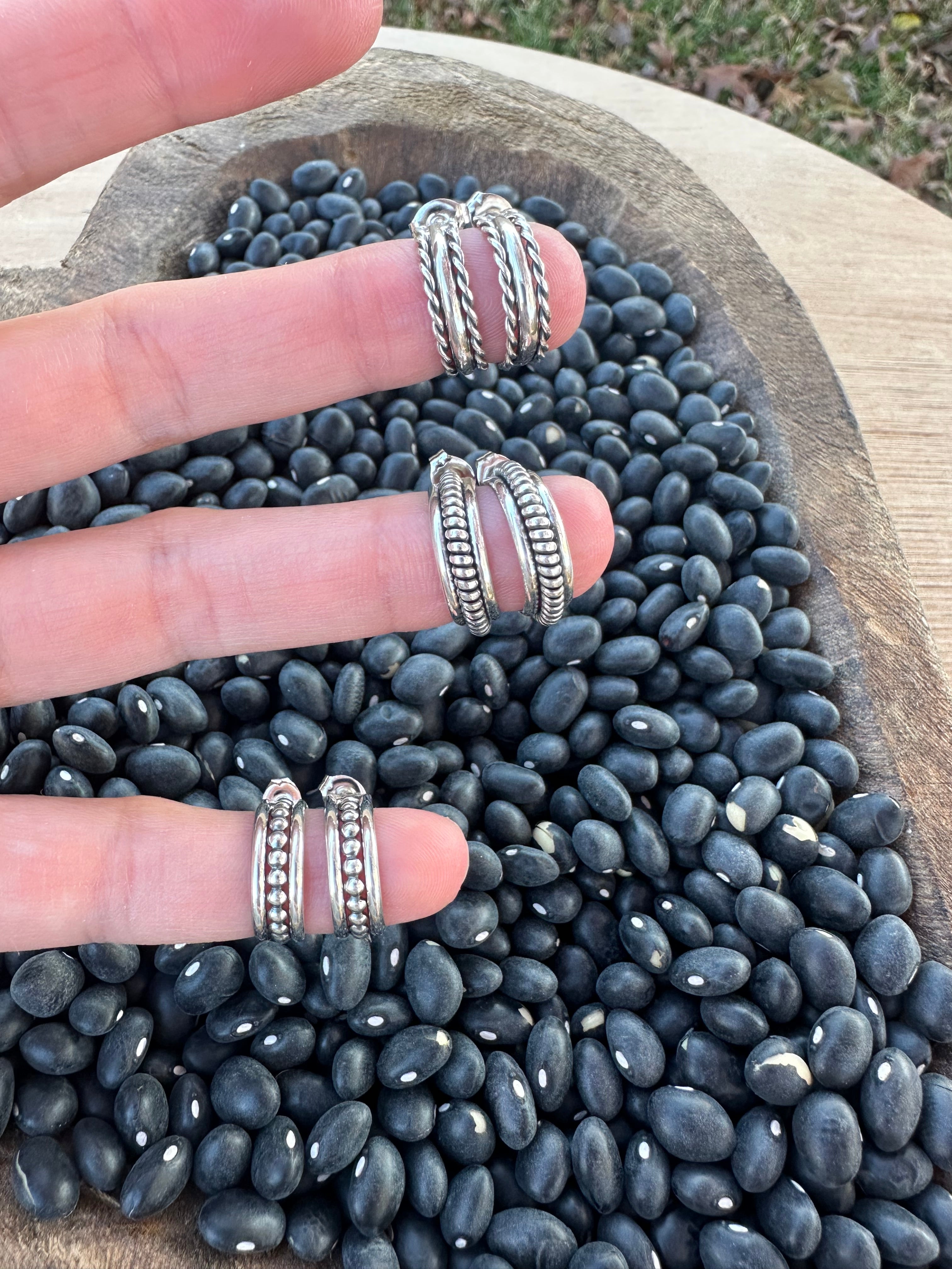 Mini Huggie Earrings (Twists)