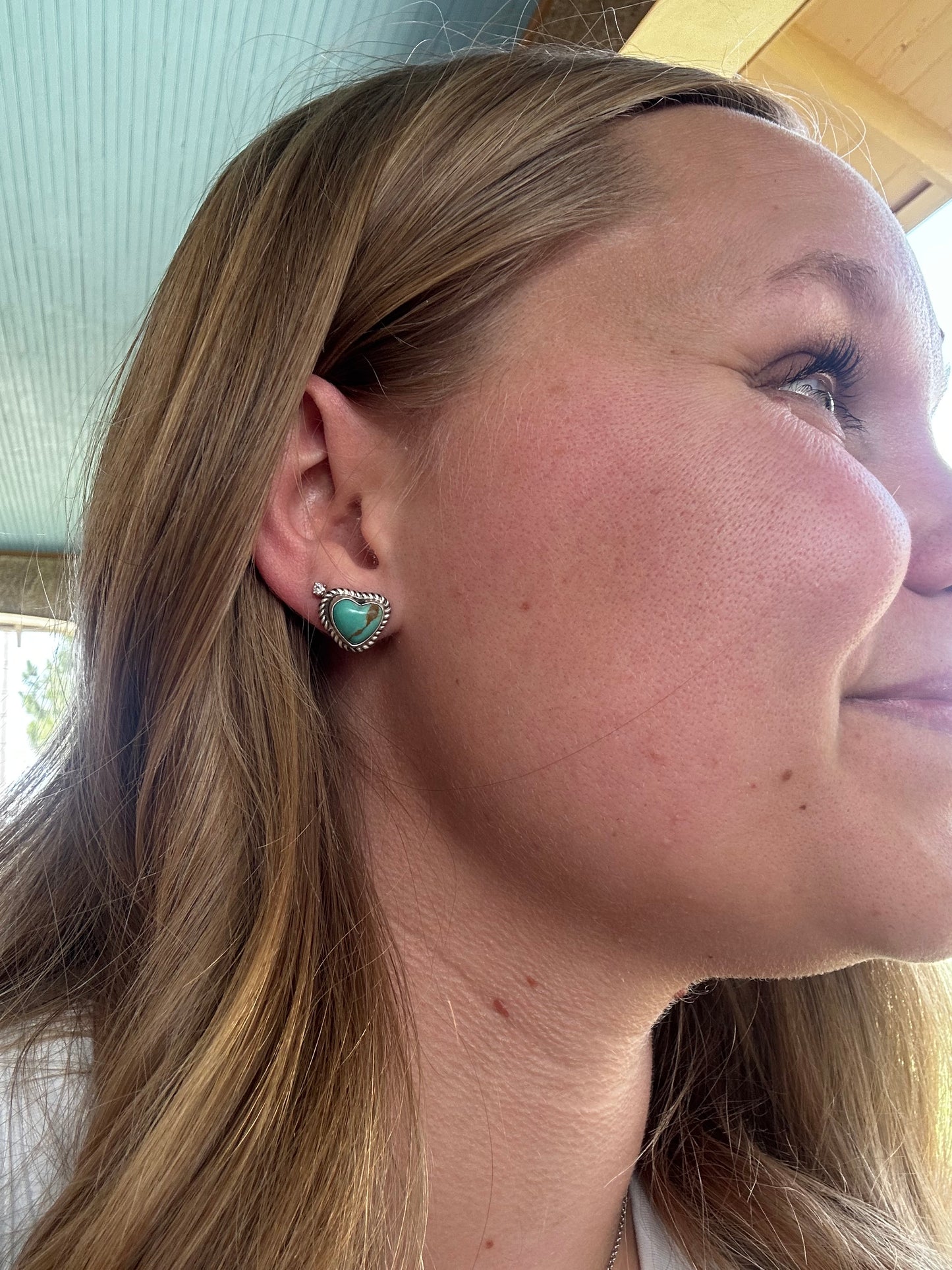 Turquoise Heart Earrings