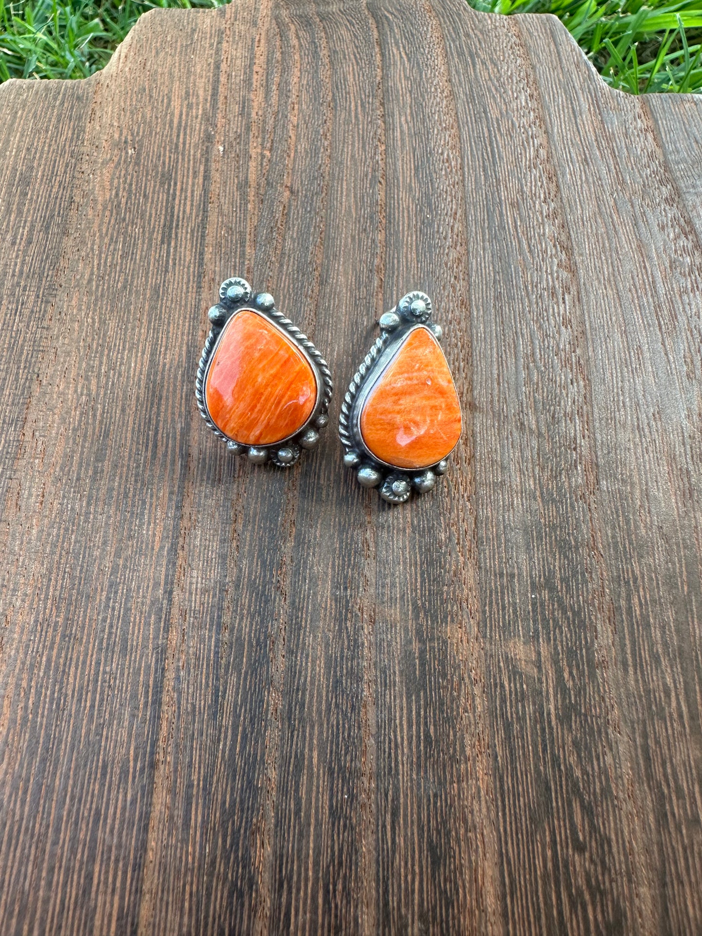 Orange Spiny Oyster Earrings