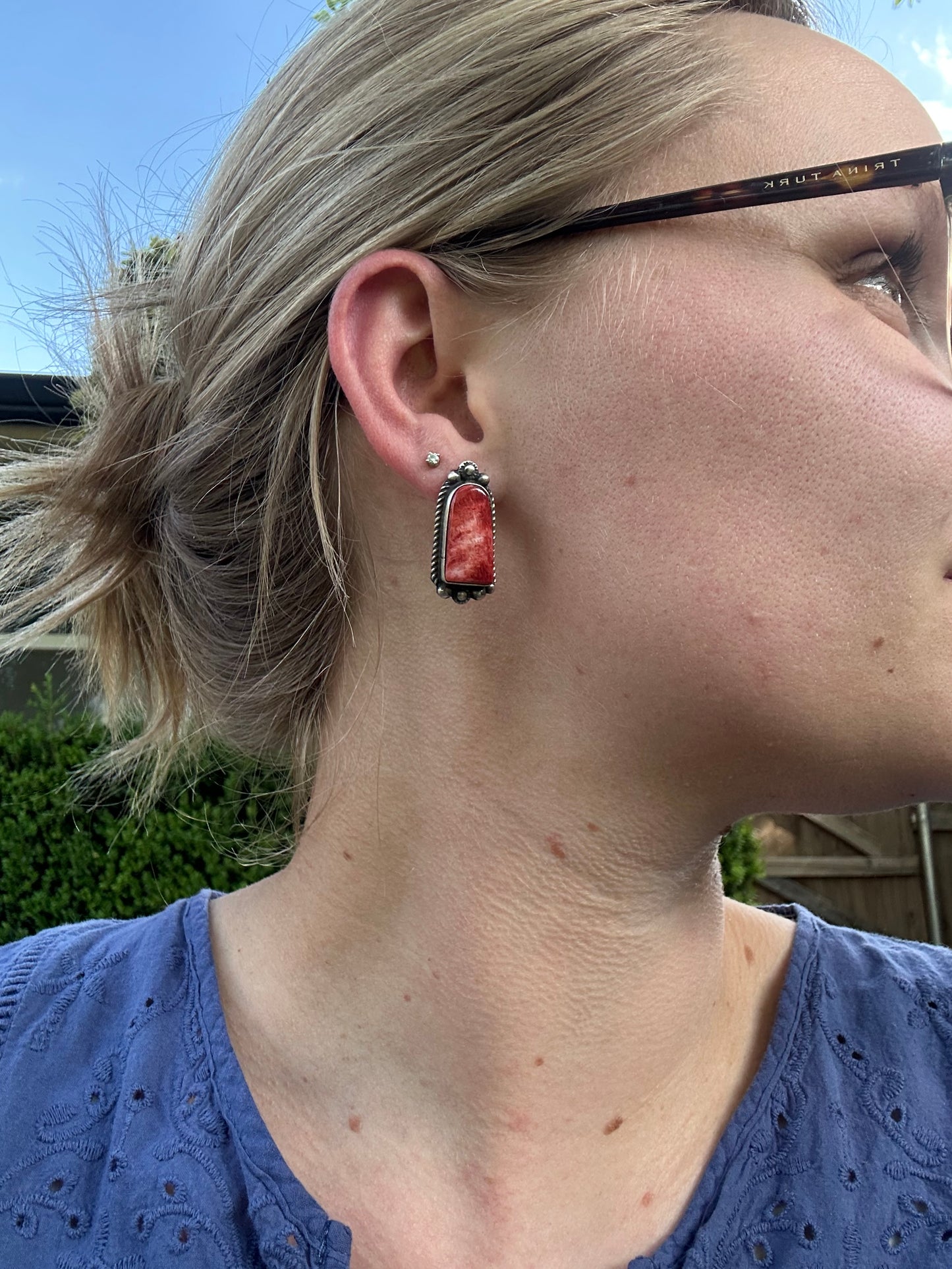 Red Spiny Oyster Earrings