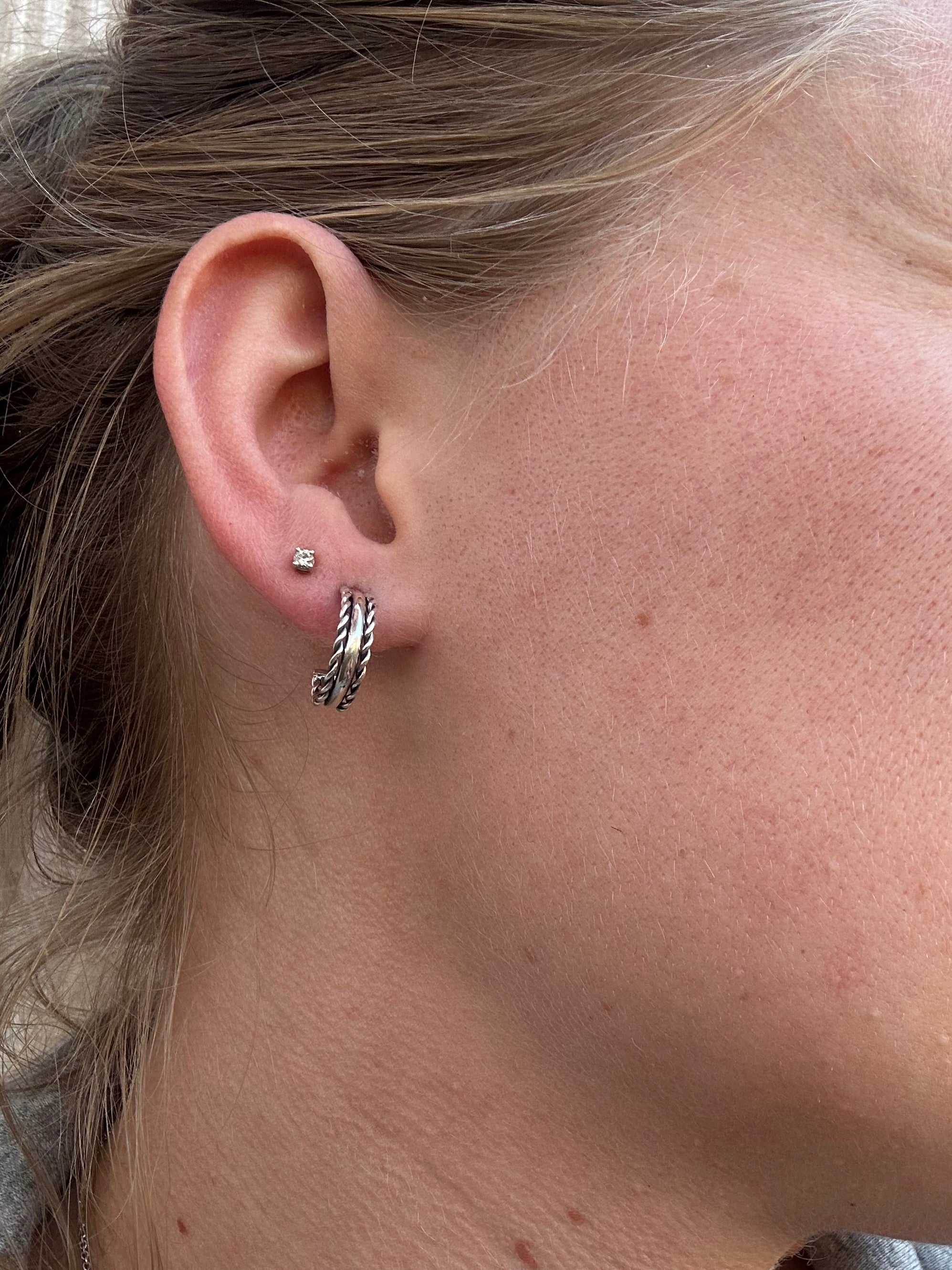 Mini Huggie Earrings (Twists)