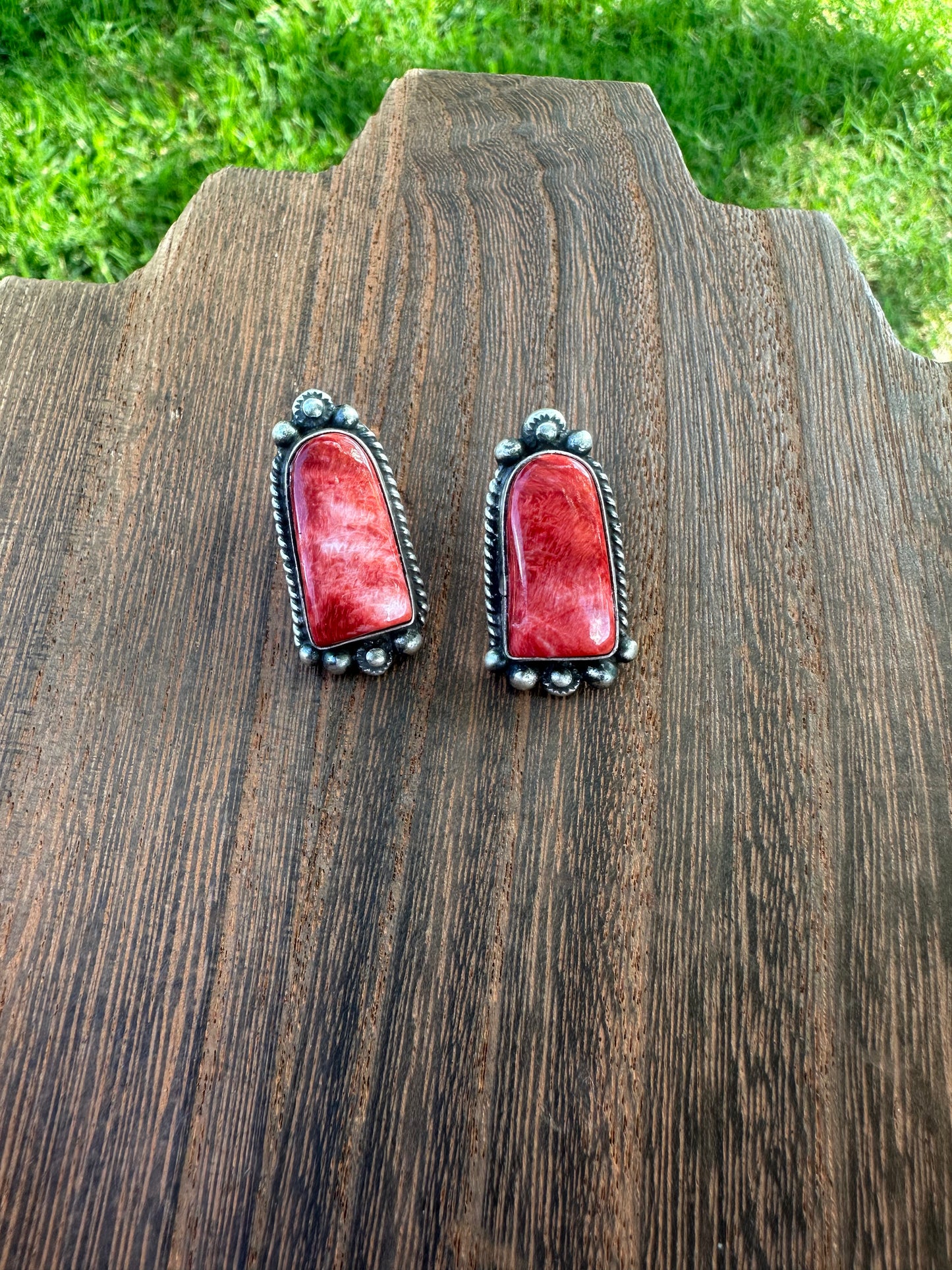 Red Spiny Oyster Earrings